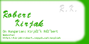 robert kirjak business card